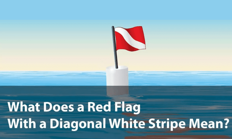 Red Flag With White Diagonal Stripe